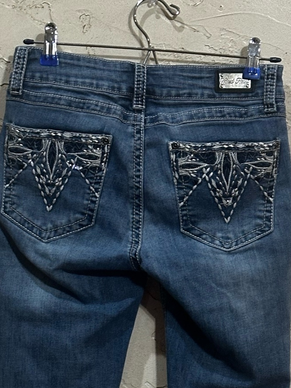 Wired Heart Denim Bootcut Jeans with Embroidery Detail size 26